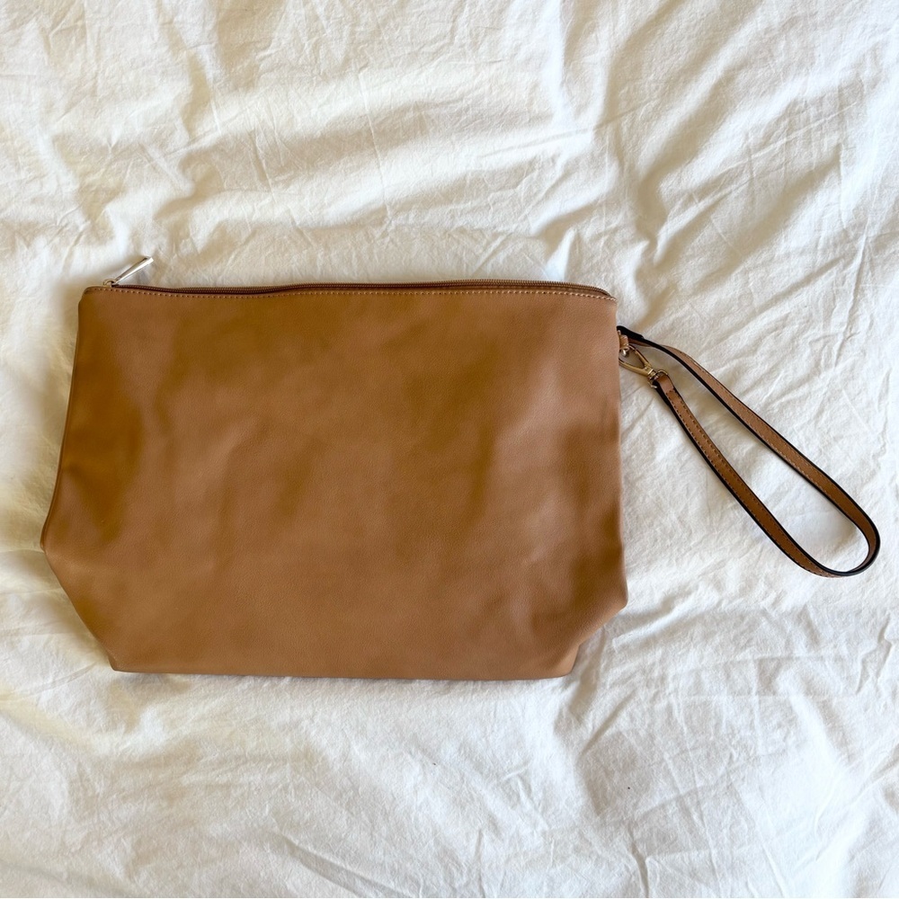 Faux leather clutch